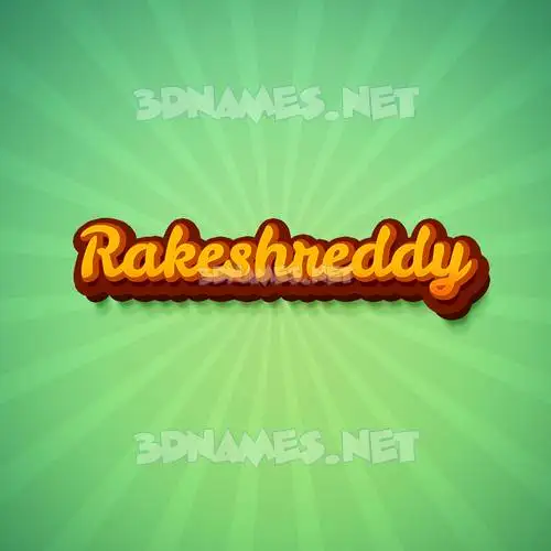 rakeshreddy in Green Rays style - 3D name wallpaper