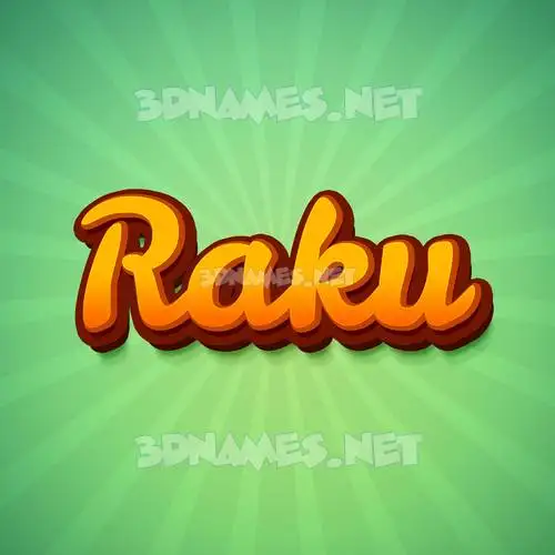raku in Green Rays style - 3D name wallpaper