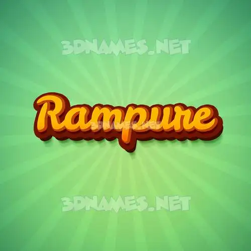 rampure in Green Rays style - 3D name wallpaper