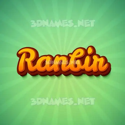ranbir in Green Rays style - 3D name wallpaper