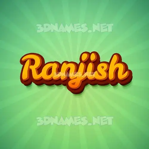 ranjish in Green Rays style - 3D name wallpaper