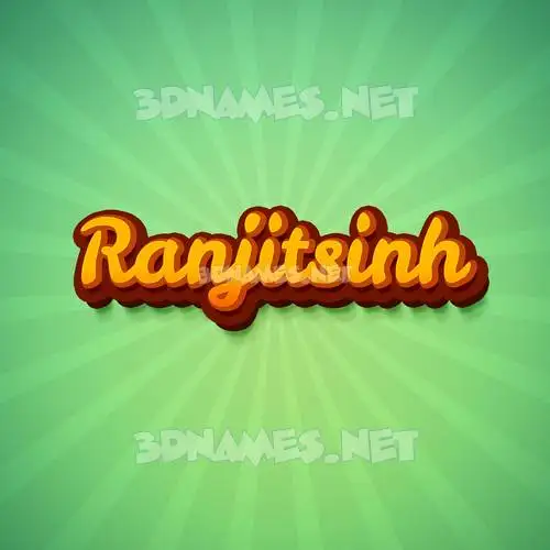 ranjitsinh in Green Rays style - 3D name wallpaper