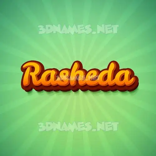 rasheda in Green Rays style - 3D name wallpaper