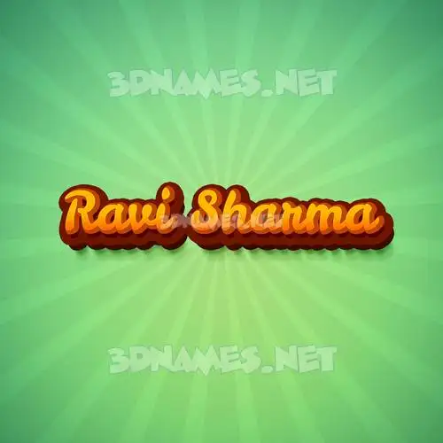 ravi sharma in Green Rays style - 3D name wallpaper