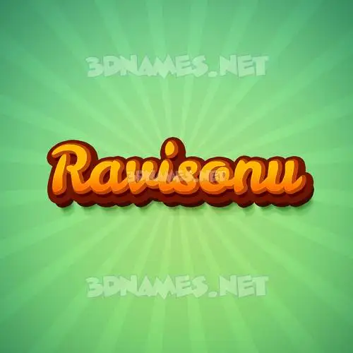 ravisonu in Green Rays style - 3D name wallpaper