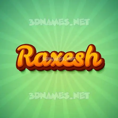 raxesh in Green Rays style - 3D name wallpaper