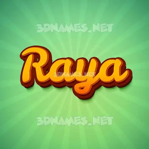 raya in Green Rays style - 3D name wallpaper