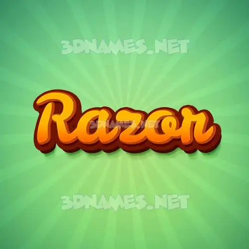 razor in Green Rays style - 3D name wallpaper razor in Green Rays style - 3D name wallpaper