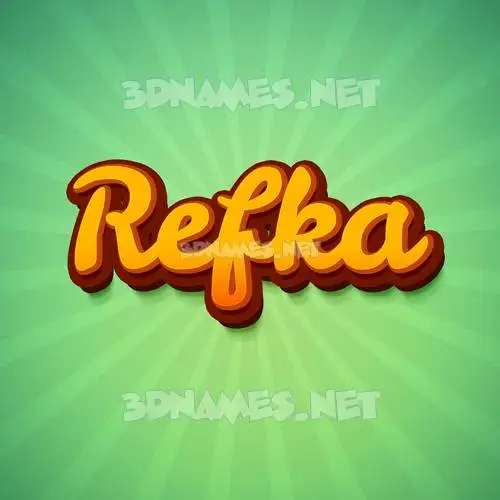refka in Green Rays style - 3D name wallpaper