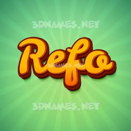refo in Green Rays style - 3D name wallpaper