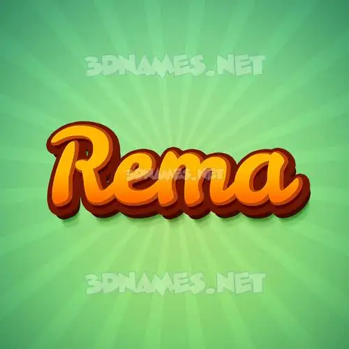 rema in Green Rays style - 3D name wallpaper