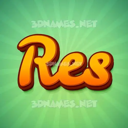 res in Green Rays style - 3D name wallpaper