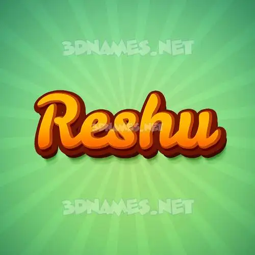 reshu in Green Rays style - 3D name wallpaper