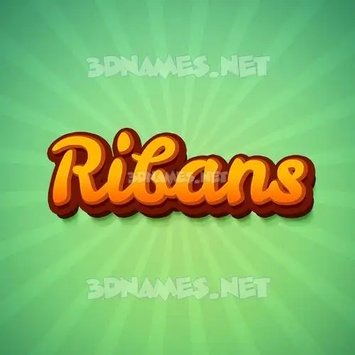 ribans in Green Rays style - 3D name wallpaper