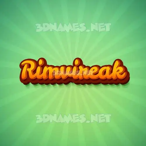 rimvireak in Green Rays style - 3D name wallpaper
