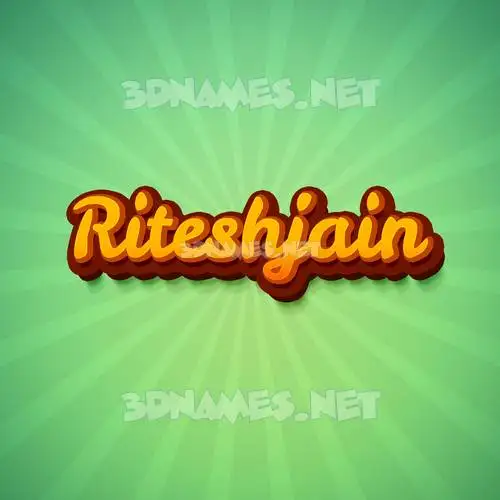 riteshjain in Green Rays style - 3D name wallpaper