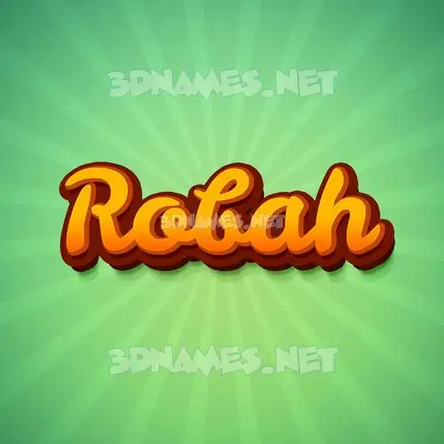robah in Green Rays style - 3D name wallpaper
