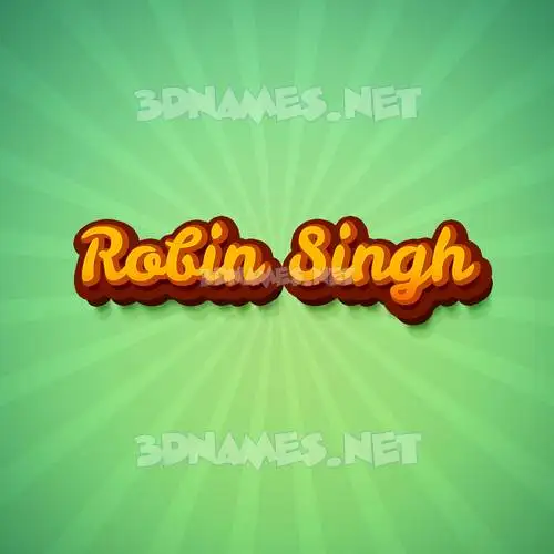 robin singh in Green Rays style - 3D name wallpaper