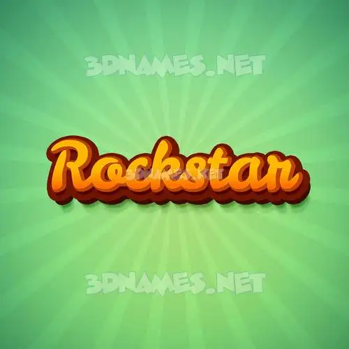 rockstar in Green Rays style - 3D name wallpaper