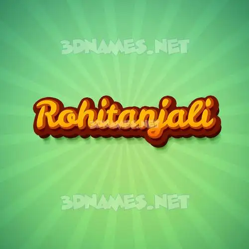 rohitanjali in Green Rays style - 3D name wallpaper