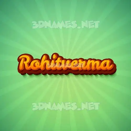 rohitverma in Green Rays style - 3D name wallpaper
