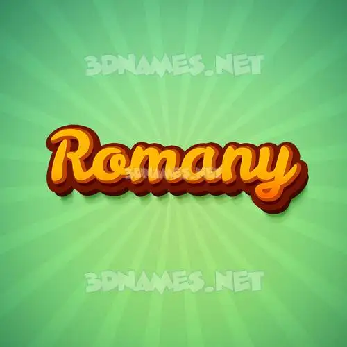 romany in Green Rays style - 3D name wallpaper
