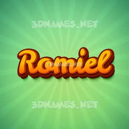 romiel in Green Rays style - 3D name wallpaper