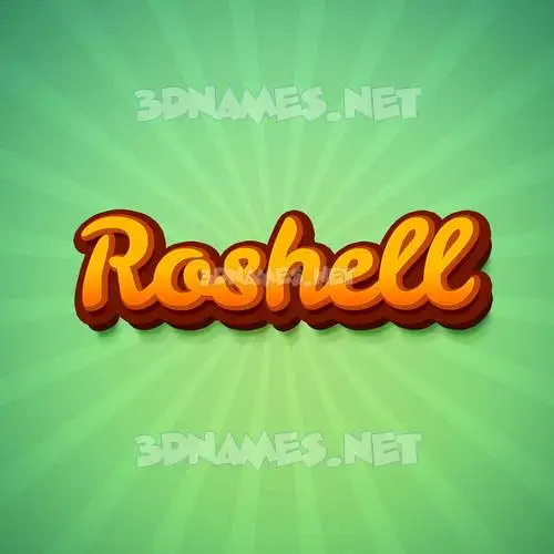 roshell in Green Rays style - 3D name wallpaper