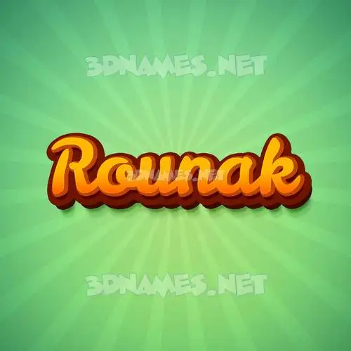 rounak in Green Rays style - 3D name wallpaper