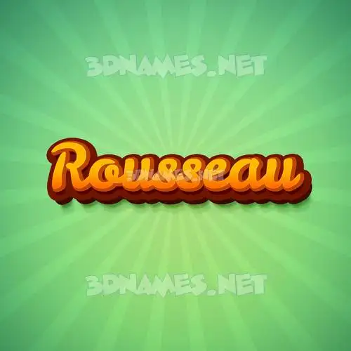rousseau in Green Rays style - 3D name wallpaper