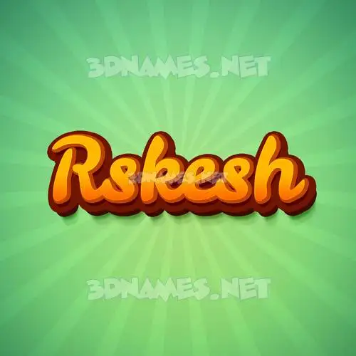 rskesh in Green Rays style - 3D name wallpaper