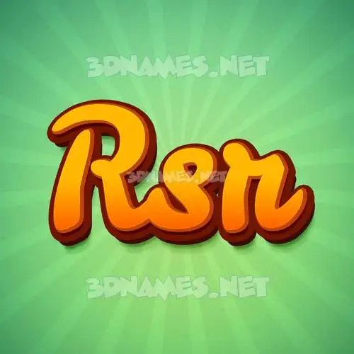 rsr in Green Rays style - 3D name wallpaper
