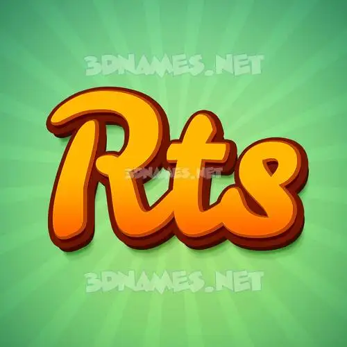 rts in Green Rays style - 3D name wallpaper