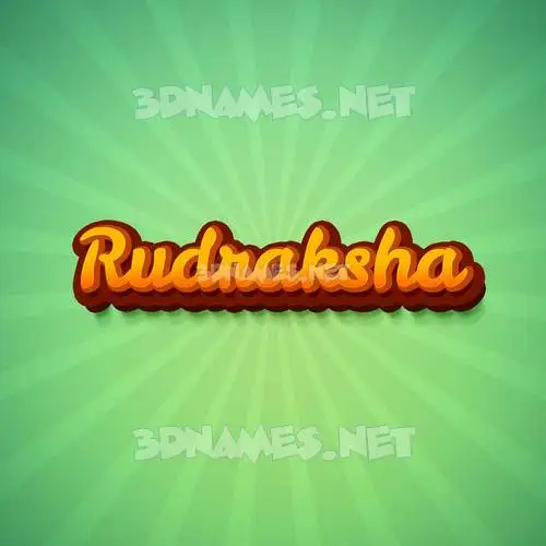 rudraksha in Green Rays style - 3D name wallpaper