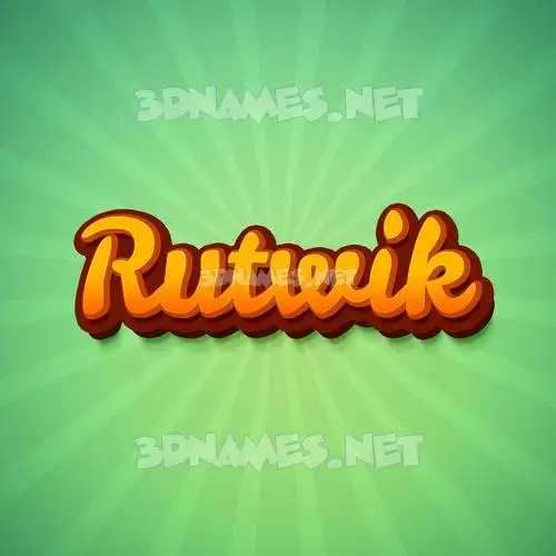 rutwik in Green Rays style - 3D name wallpaper