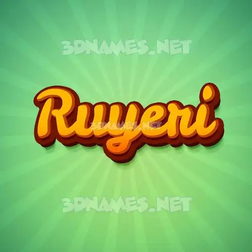 ruyeri in Green Rays style - 3D name wallpaper
