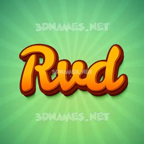 rvd in Green Rays style - 3D name wallpaper