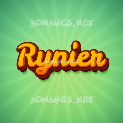 rynier in Green Rays style - 3D name wallpaper
