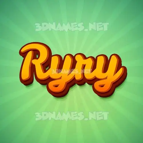 ryry in Green Rays style - 3D name wallpaper