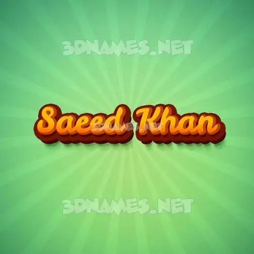 saeed khan in Green Rays style - 3D name wallpaper