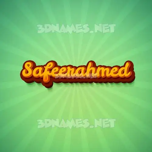 safeerahmed in Green Rays style - 3D name wallpaper