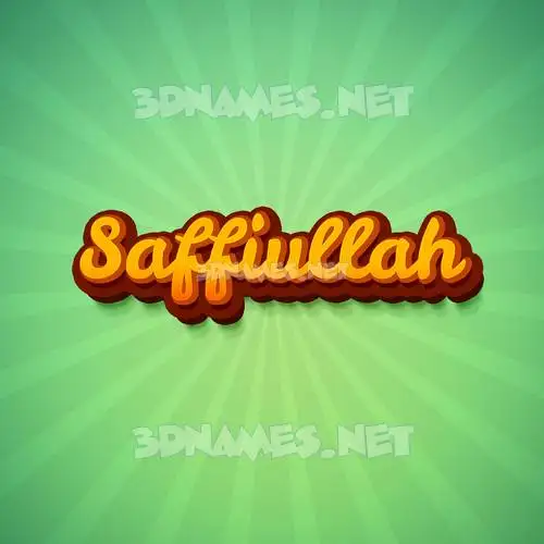 saffiullah in Green Rays style - 3D name wallpaper