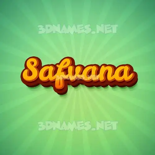 safvana in Green Rays style - 3D name wallpaper