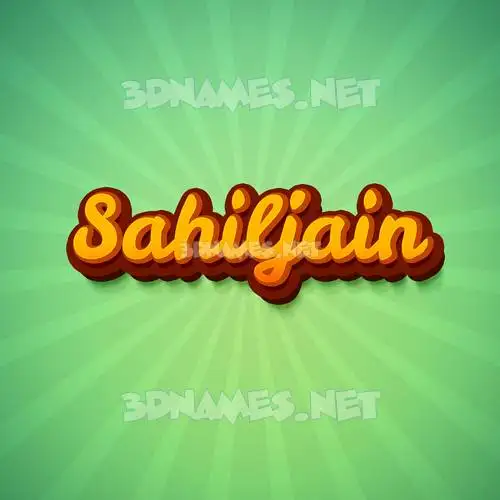 sahiljain in Green Rays style - 3D name wallpaper