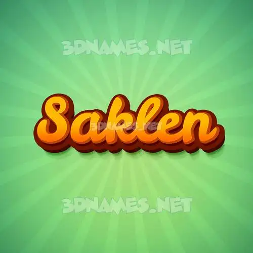 saklen in Green Rays style - 3D name wallpaper