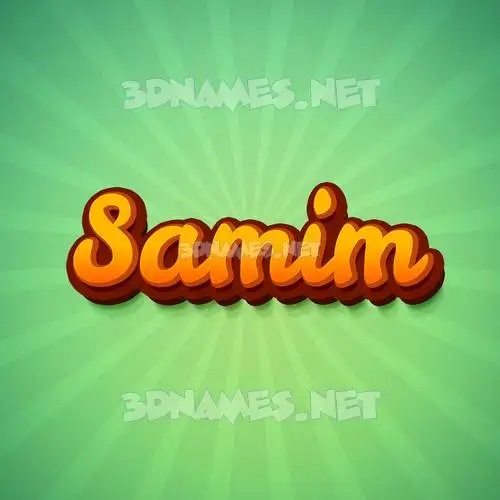 samim in Green Rays style - 3D name wallpaper