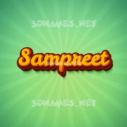 sampreet in Green Rays style - 3D name wallpaper