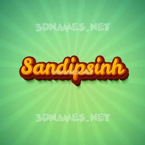 sandipsinh in Green Rays style - 3D name wallpaper