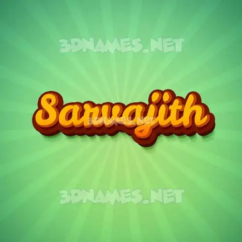 sarvajith in Green Rays style - 3D name wallpaper