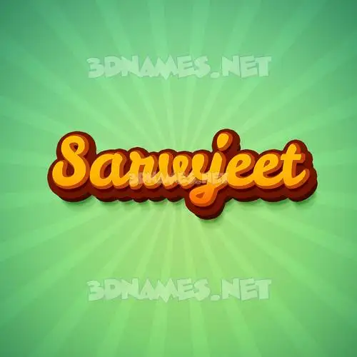sarwjeet in Green Rays style - 3D name wallpaper
